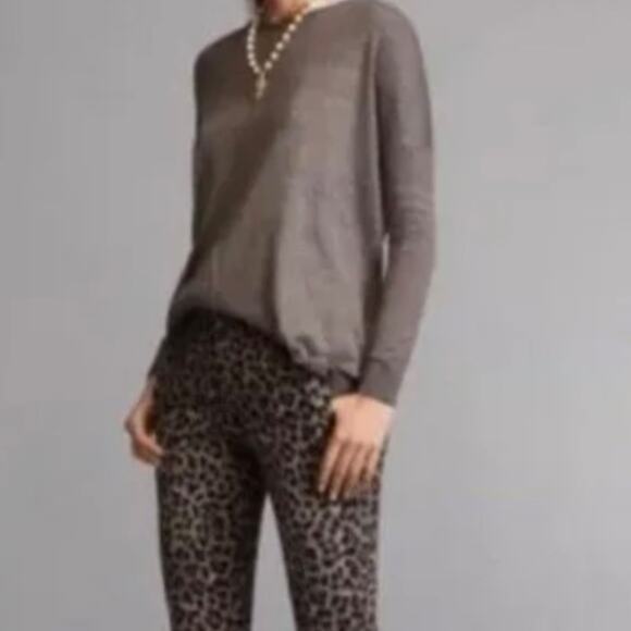 CAbi sweater brown/gray heathered Mushroom oversized long sleeve scoop neck Sz S - Picture 7 of 7